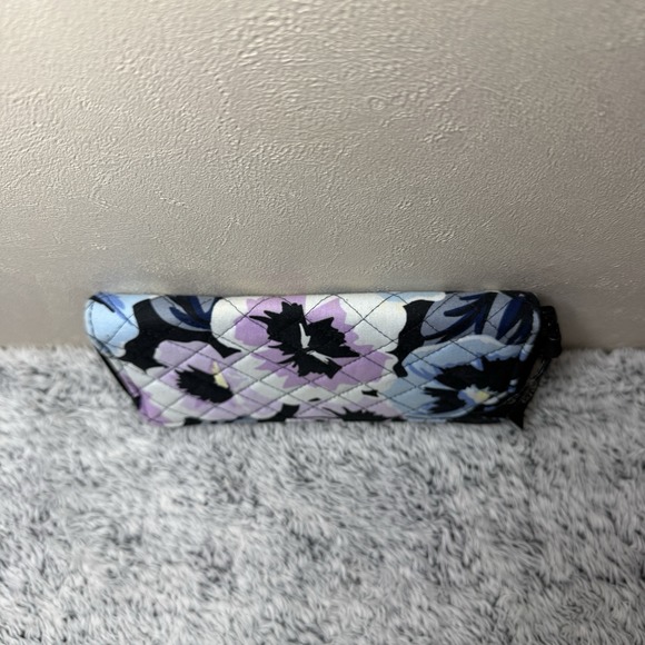Vera Bradley Cotton Bifold Wallet in Floating Plum Pansies RFID Protected - Picture 4 of 10